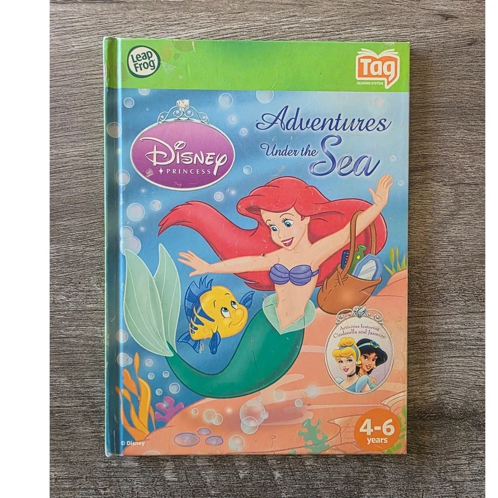 LeapFrog Tag Disney Princess Adventures Under the Sea Ariel Reading Book 4-6 Yrs
